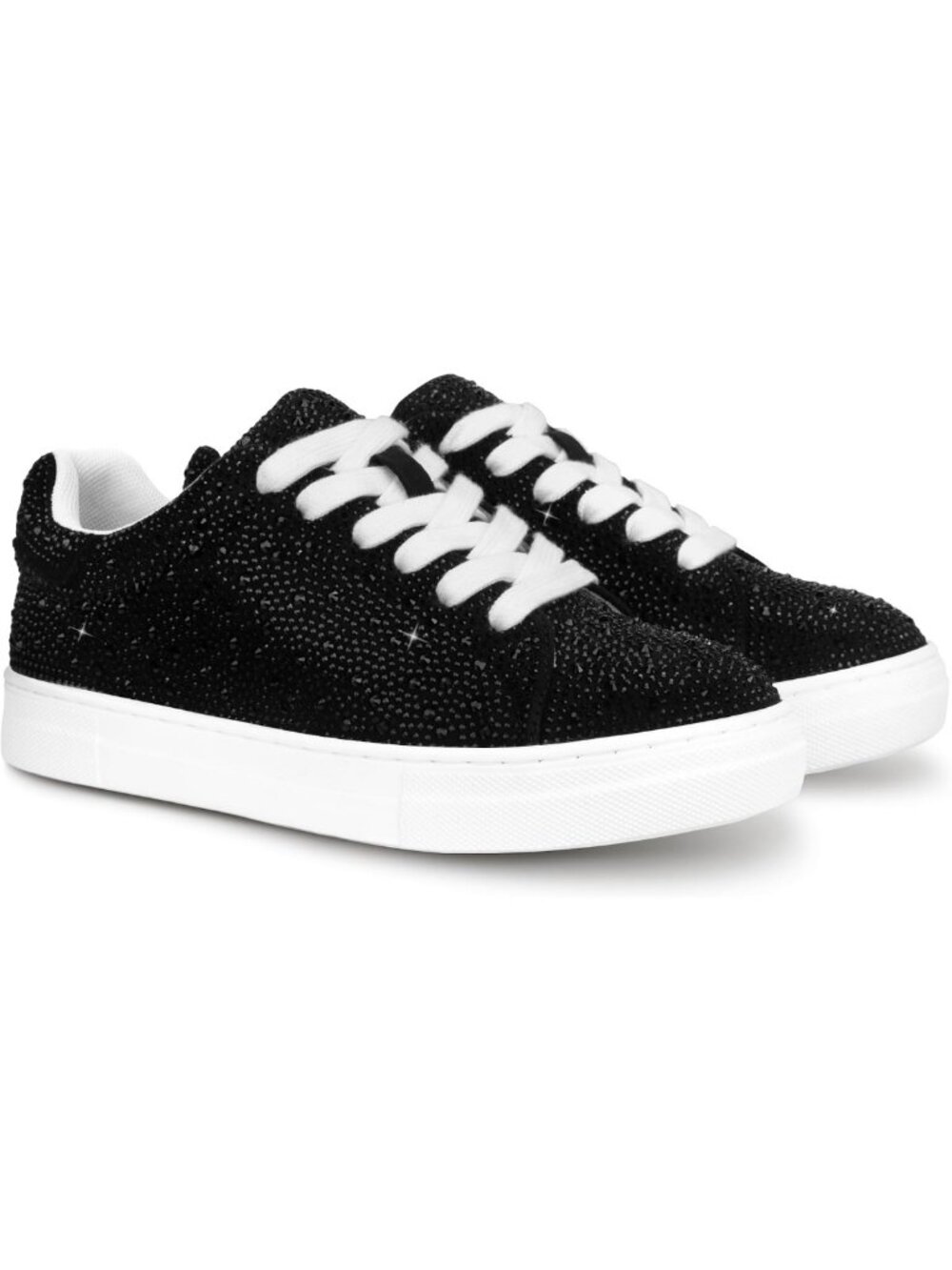 Glitter Rhinestone Platform Lace-Up Low Top Sneakers for Women - Party Ready!